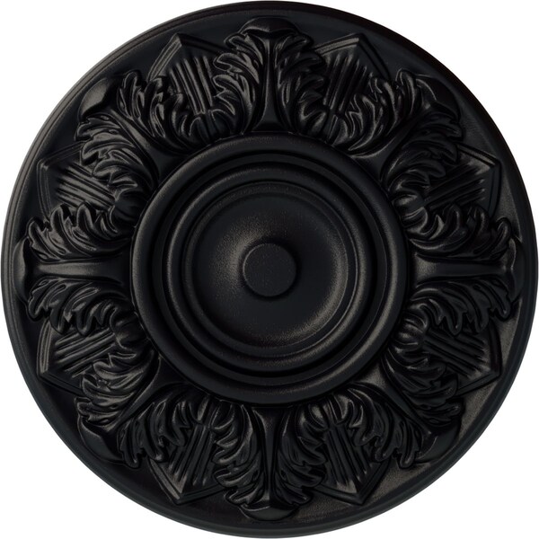 Ekena Millwork Whitman Ceiling Medallion (For Canopies up to 3 3/4"), Hand-Painted Steel Gray, 13"OD x 1 3/8"P CM13WHSGS - main